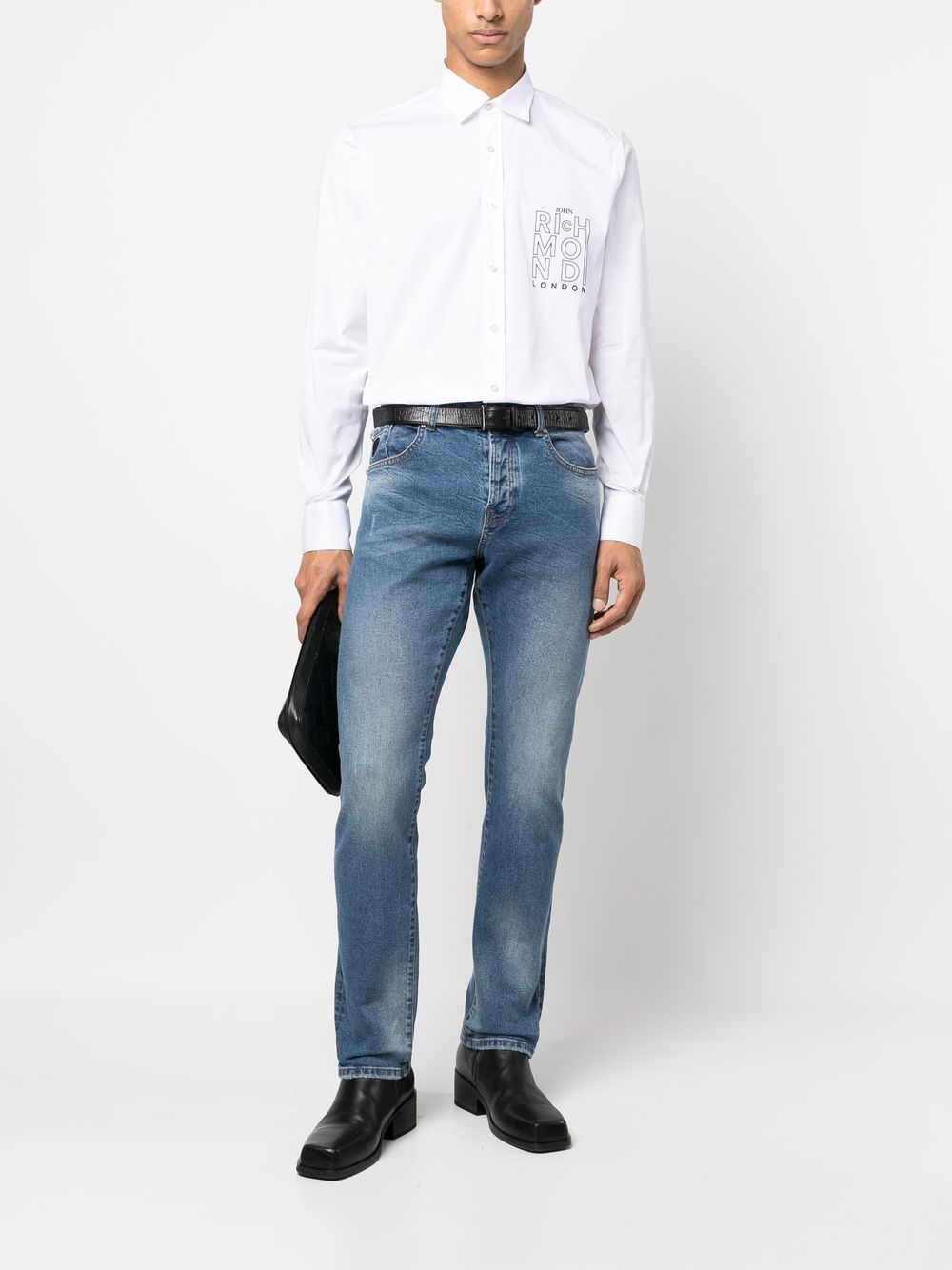 John Richmond Straight broek - Blauw