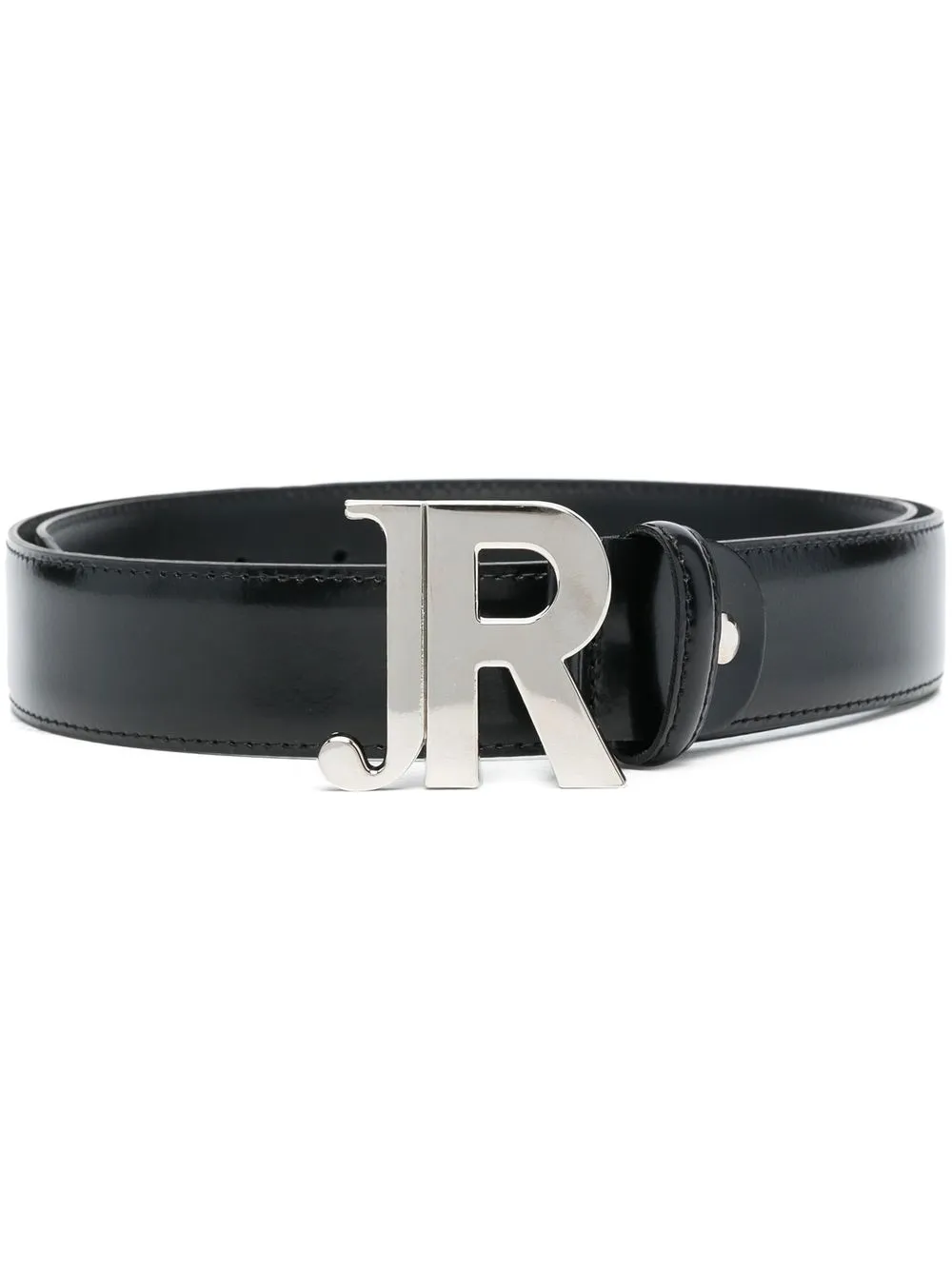 

John Richmond logo-plaque leather belt - Black