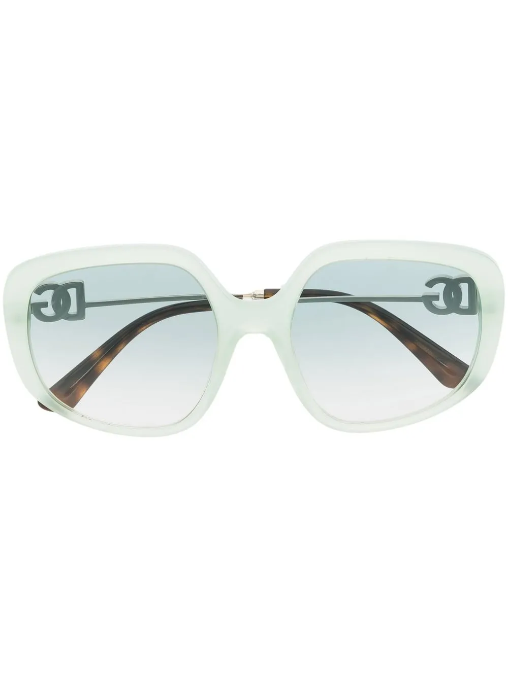 

Dolce & Gabbana Eyewear logo-lettering oversized sunglasses - Green