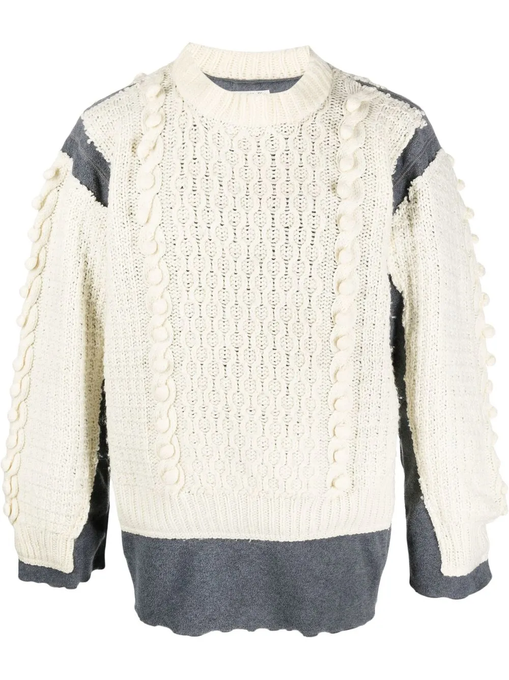 

Needles deconstructed panelled-knit jumper - White