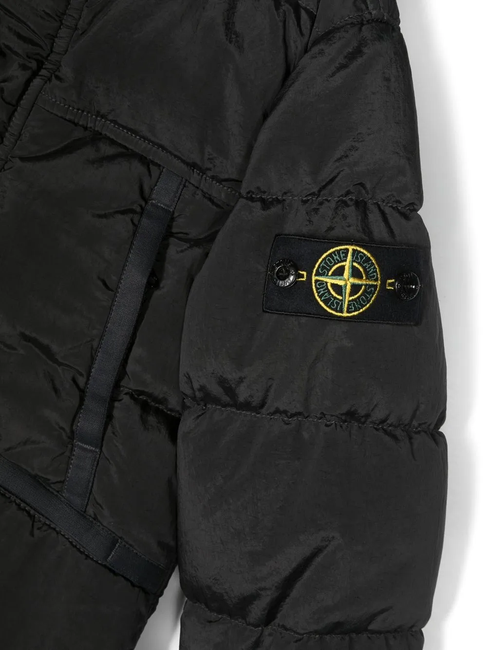  Stone Island Junior Logo-patch Puffer Jacket - Black 