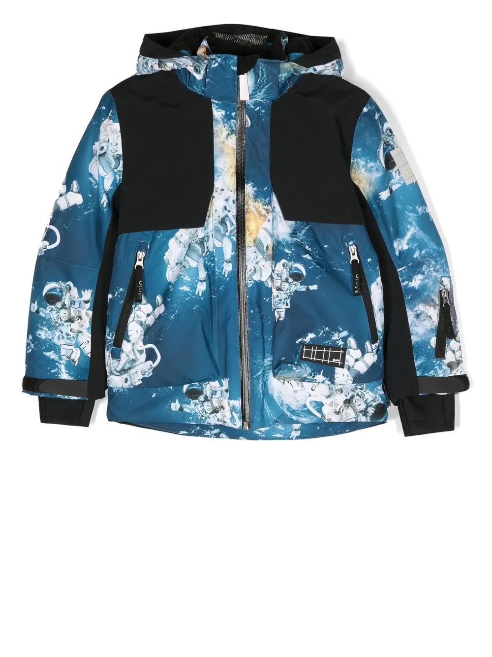 

Molo astronaut-print hooded coat - Blue