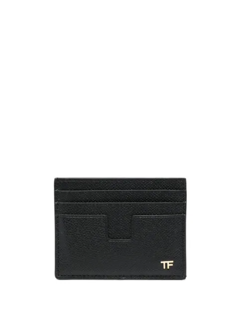 TOM FORD logo-plaque leather cardholder