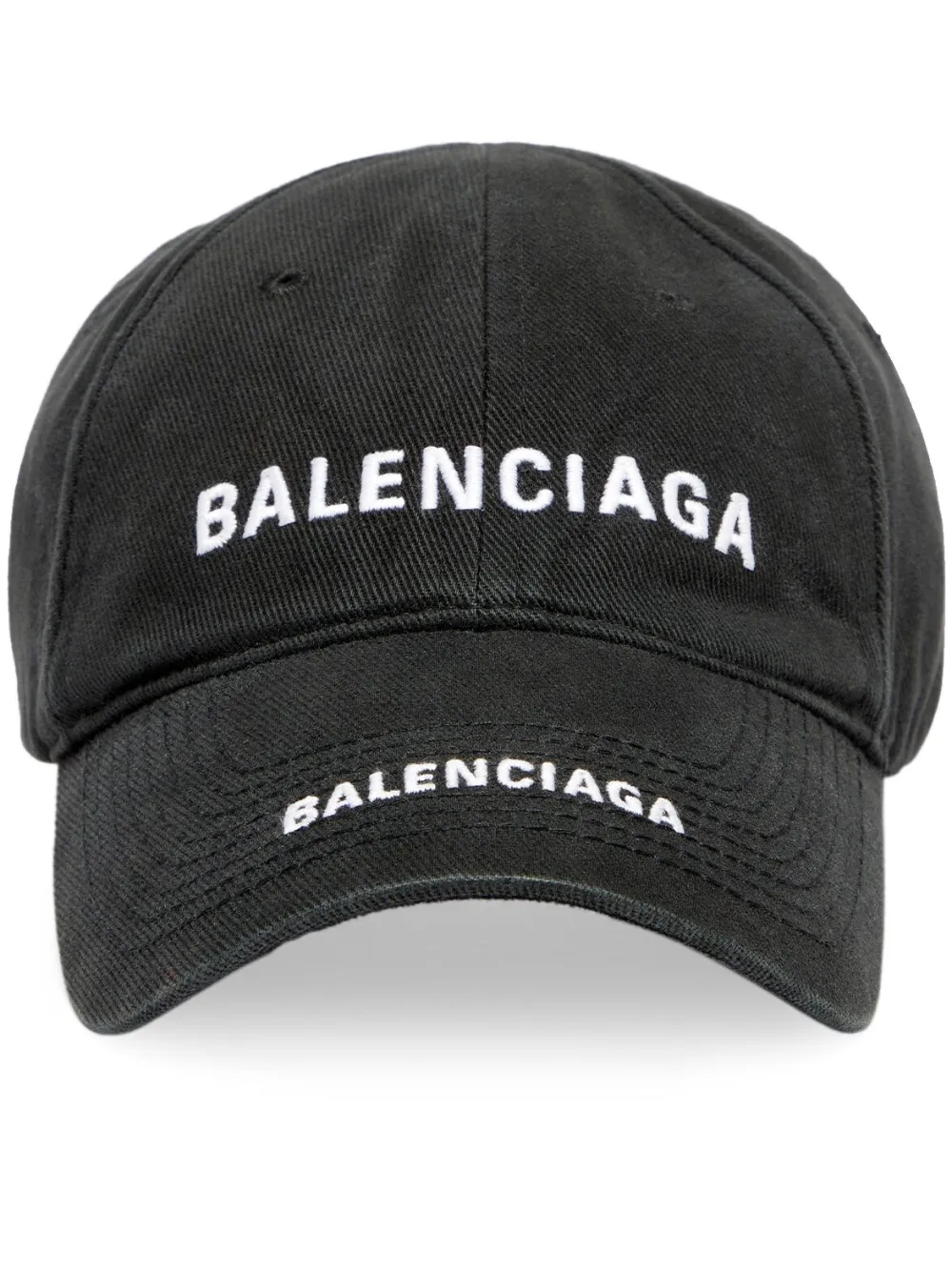 Shop Balenciaga Double-logo Baseball Cap In Schwarz