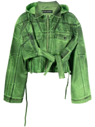Ottolinger Cropped Belted Denim Jacket Farfetch