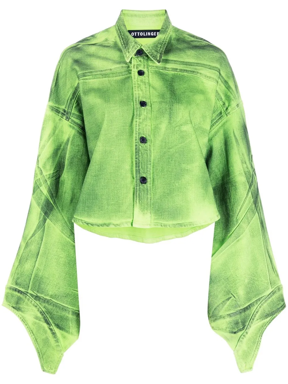 

Ottolinger washed-denim draped shirt - Green