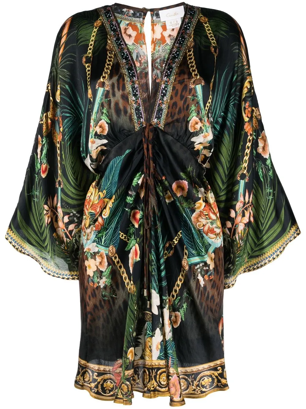 

Camilla all-over graphic-print mini dress - Green