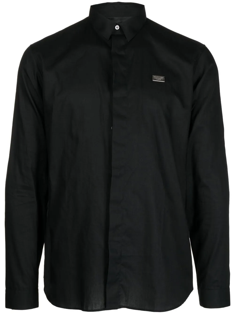 

Philipp Plein logo-plaque cotton shirt - Black