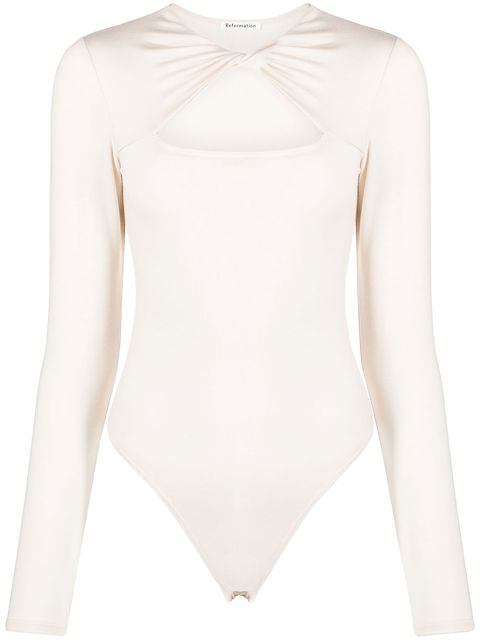 Reformation Rylen twist-detail bodysuit