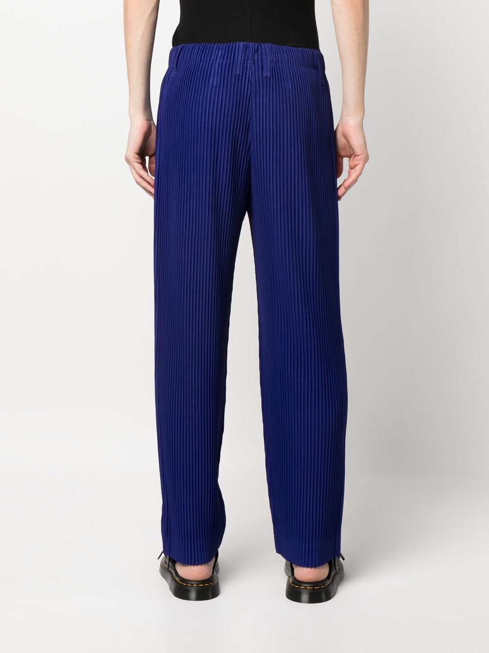 Shop Issey Miyake Pleated Tailored Trousers In Blau