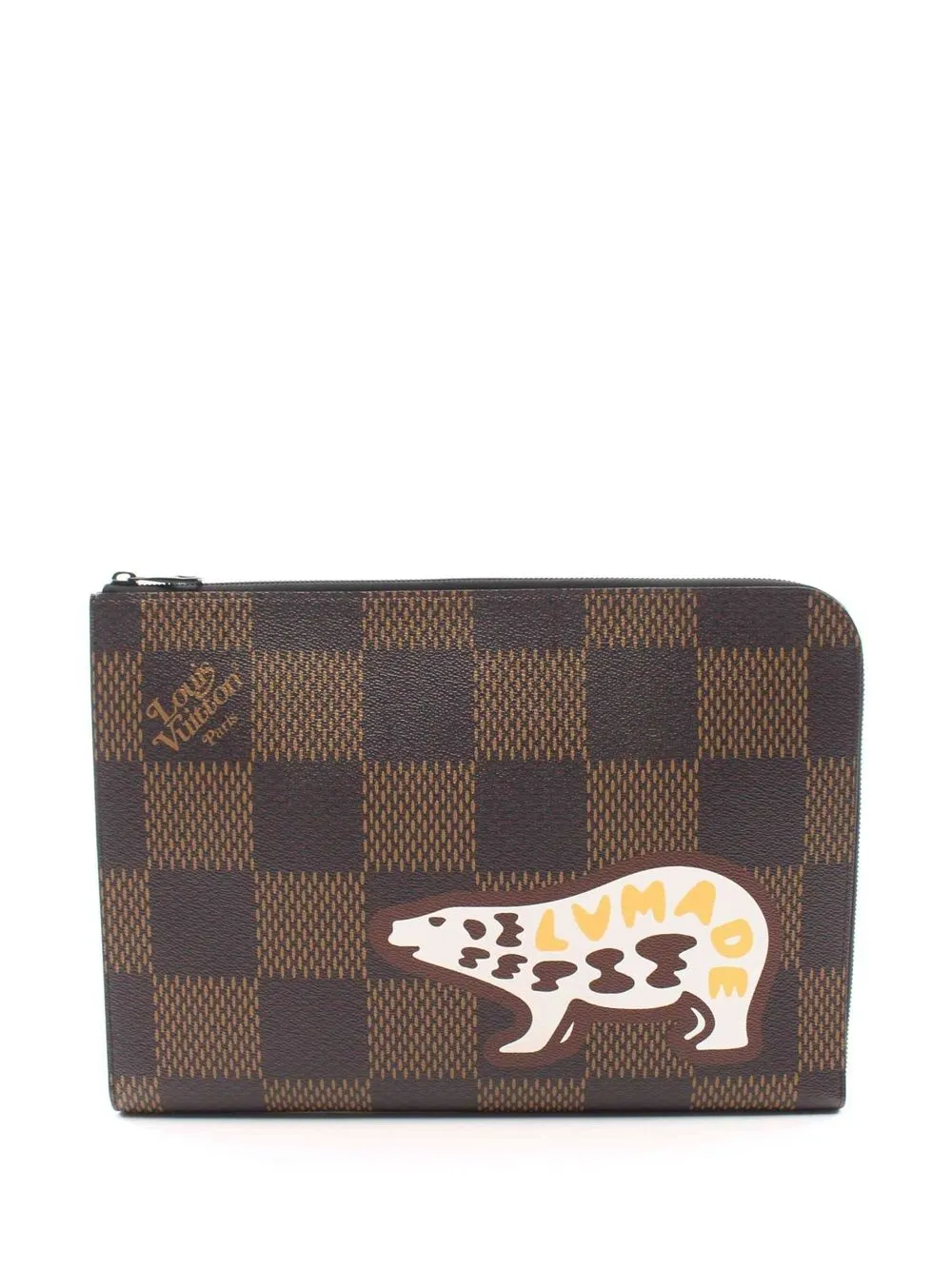 

Louis Vuitton x Nigo 2020 pre-owned Damier Ebène Jules clutch - Brown