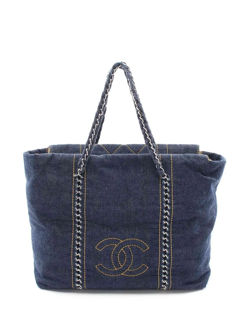 

Chanel Pre-Owned 2005-2006 CC logo-stitched denim tote bag - Blue