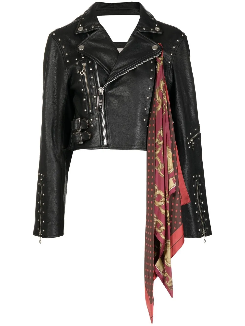 

Maison Mihara Yasuhiro cropped leather biker jacket - Black