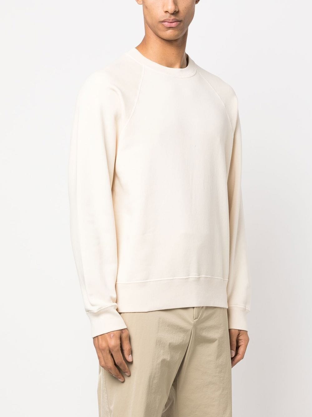 Shop Tom Ford Round-neck Cotton Sweatshirt In Neutrals