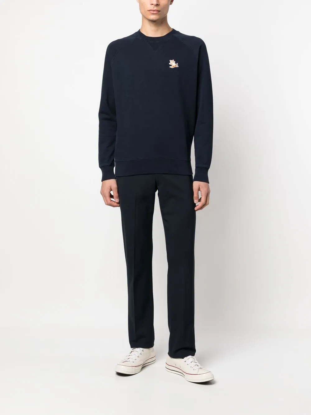 MAISON KITSUNÉ LOGO-EMBROIDERED SWEATSHIRT