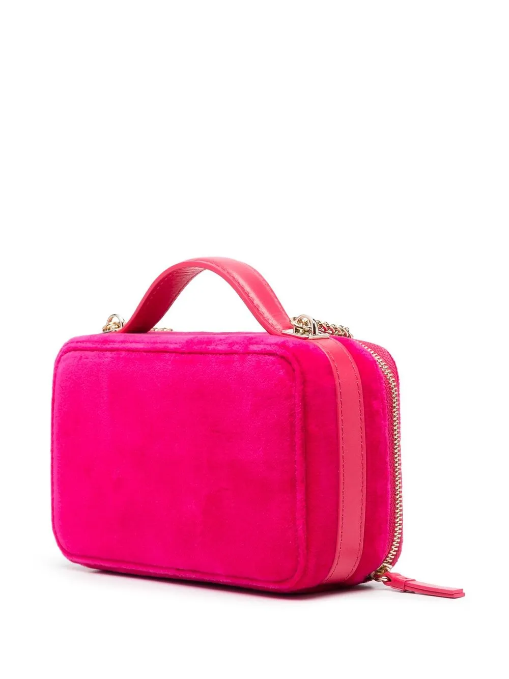 FURLA LOGO-LETTERING VELVET CROSSBODY BAG