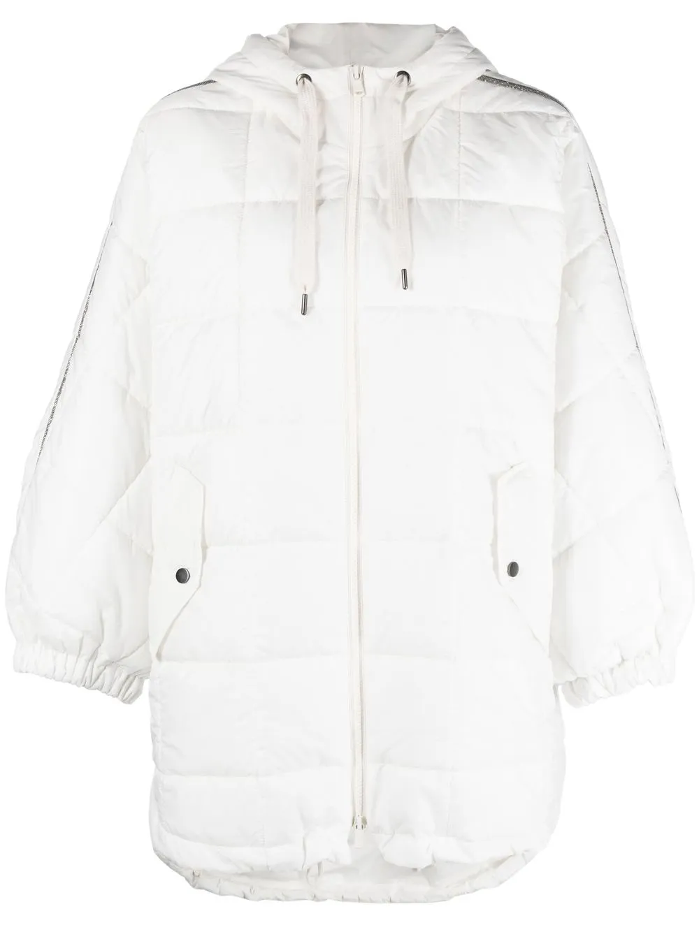 

Brunello Cucinelli hooded quilted jacket - White