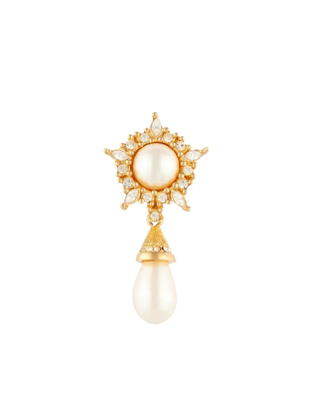 Pre-owned Dior 1980s Pearl-embellished Dangle Earrings