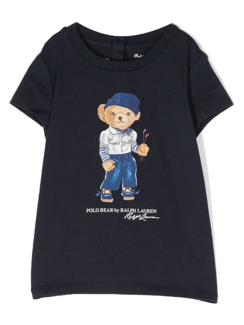 Ralph Lauren Babies' Polo Bear Motif T-shirt In Blue