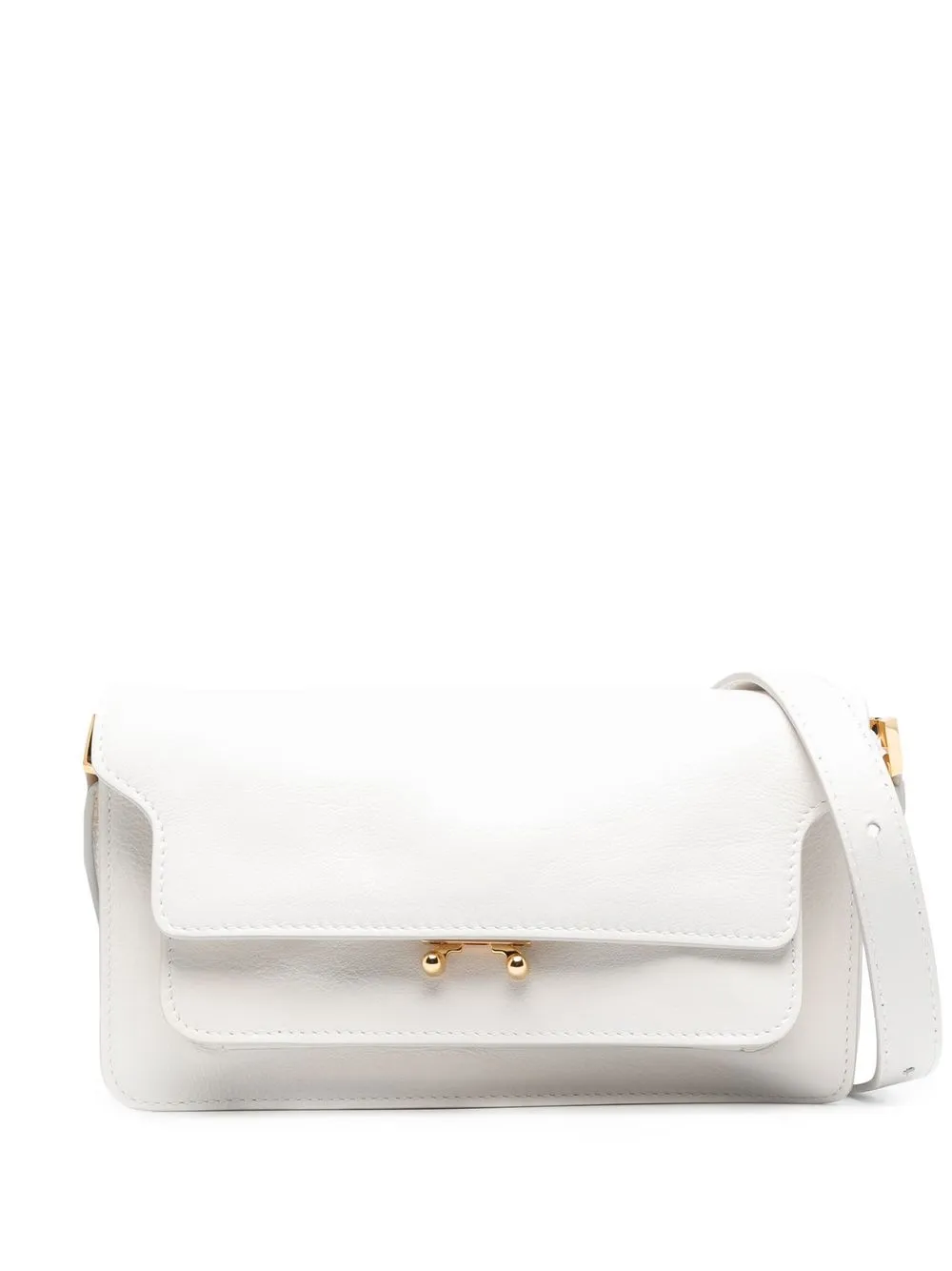 

Marni foldover leather satchel bag - White