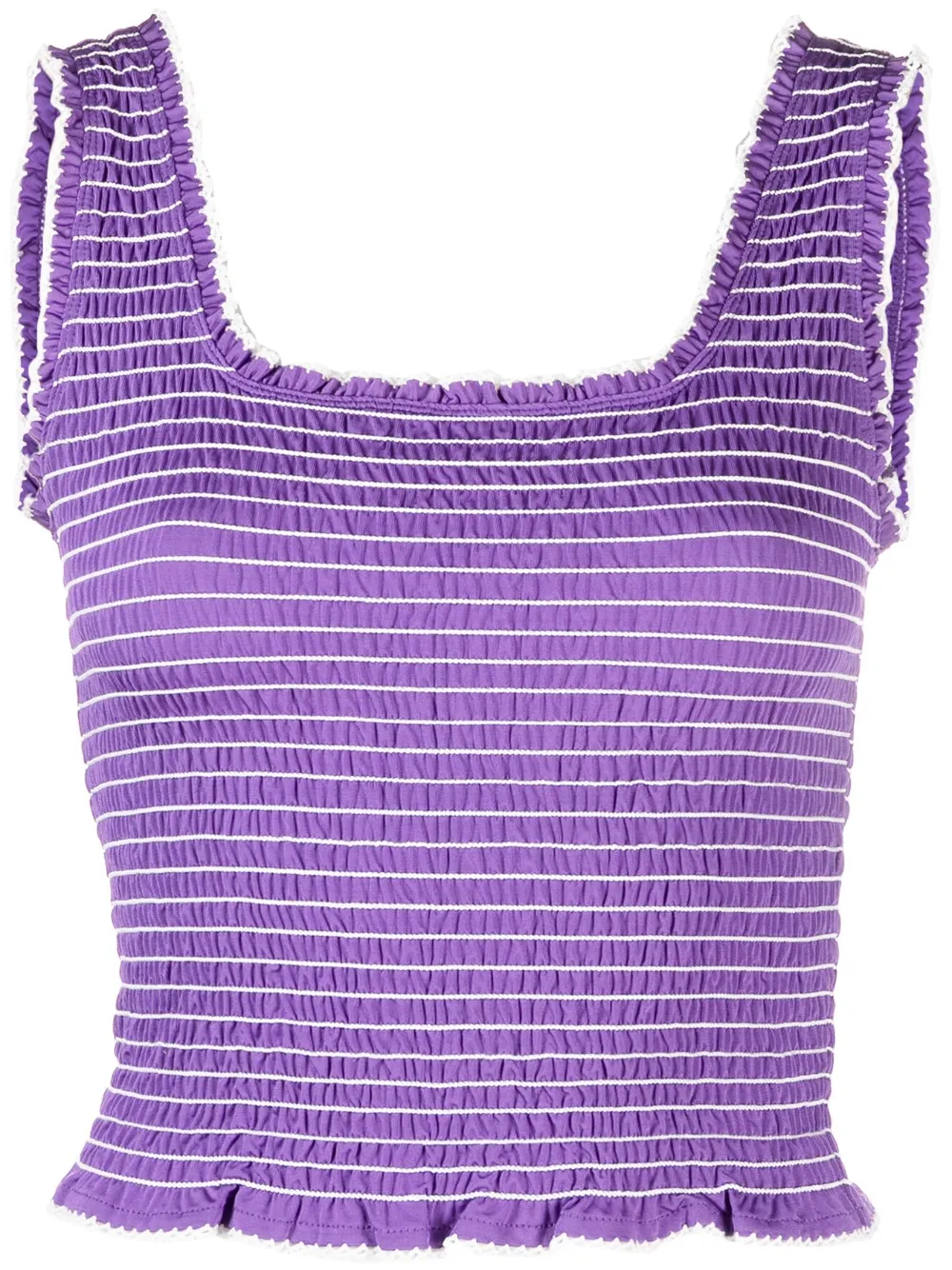 SANDRO Striped Shirred Cropped Tank Top - Farfetch