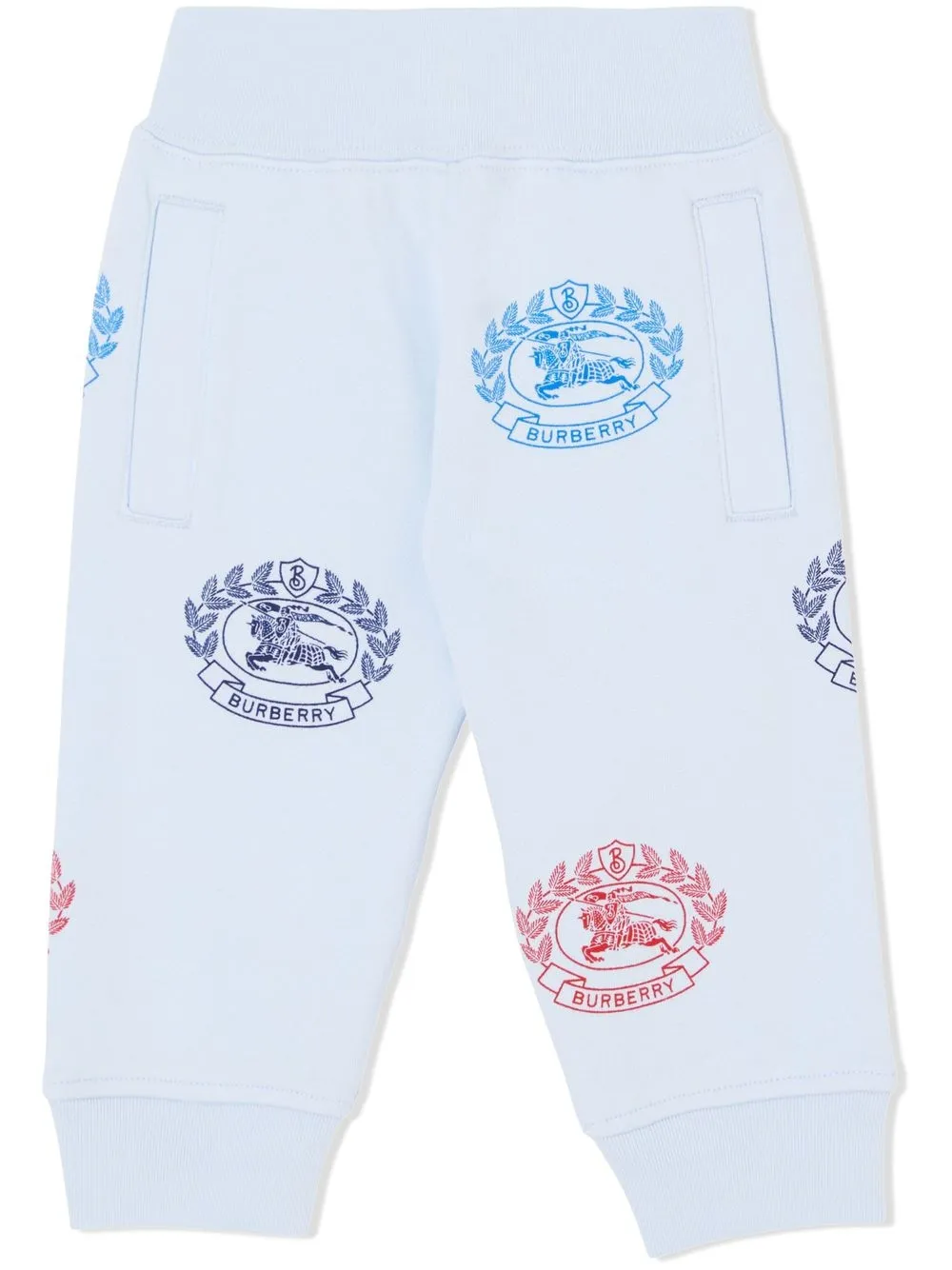

Burberry Kids pants con logo estampado - Azul