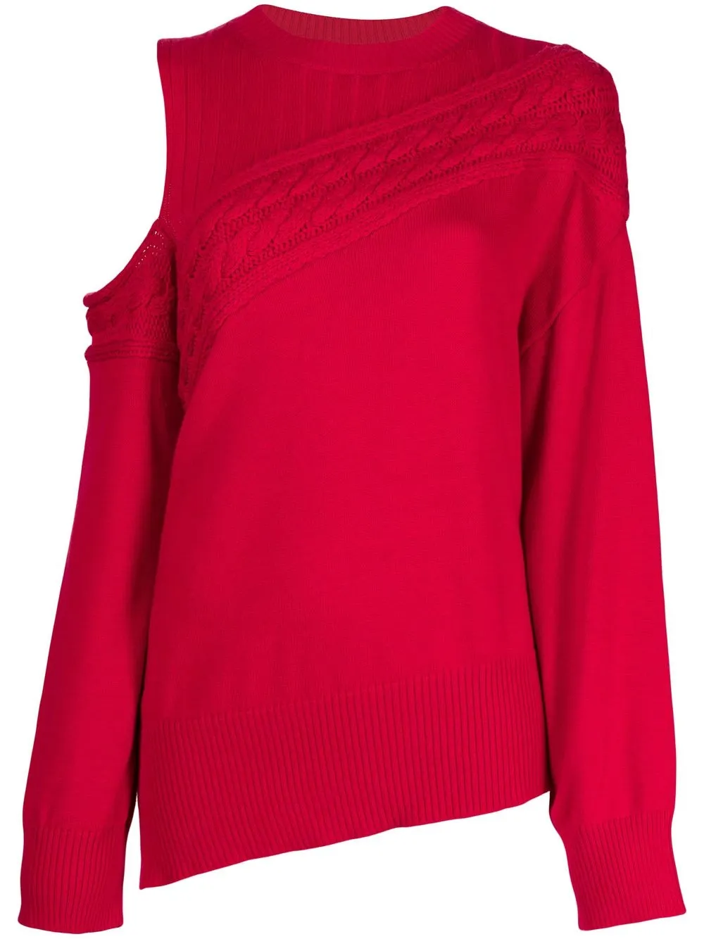 Miharayasuhiro Cut-out Asymmetric Jumper In Red