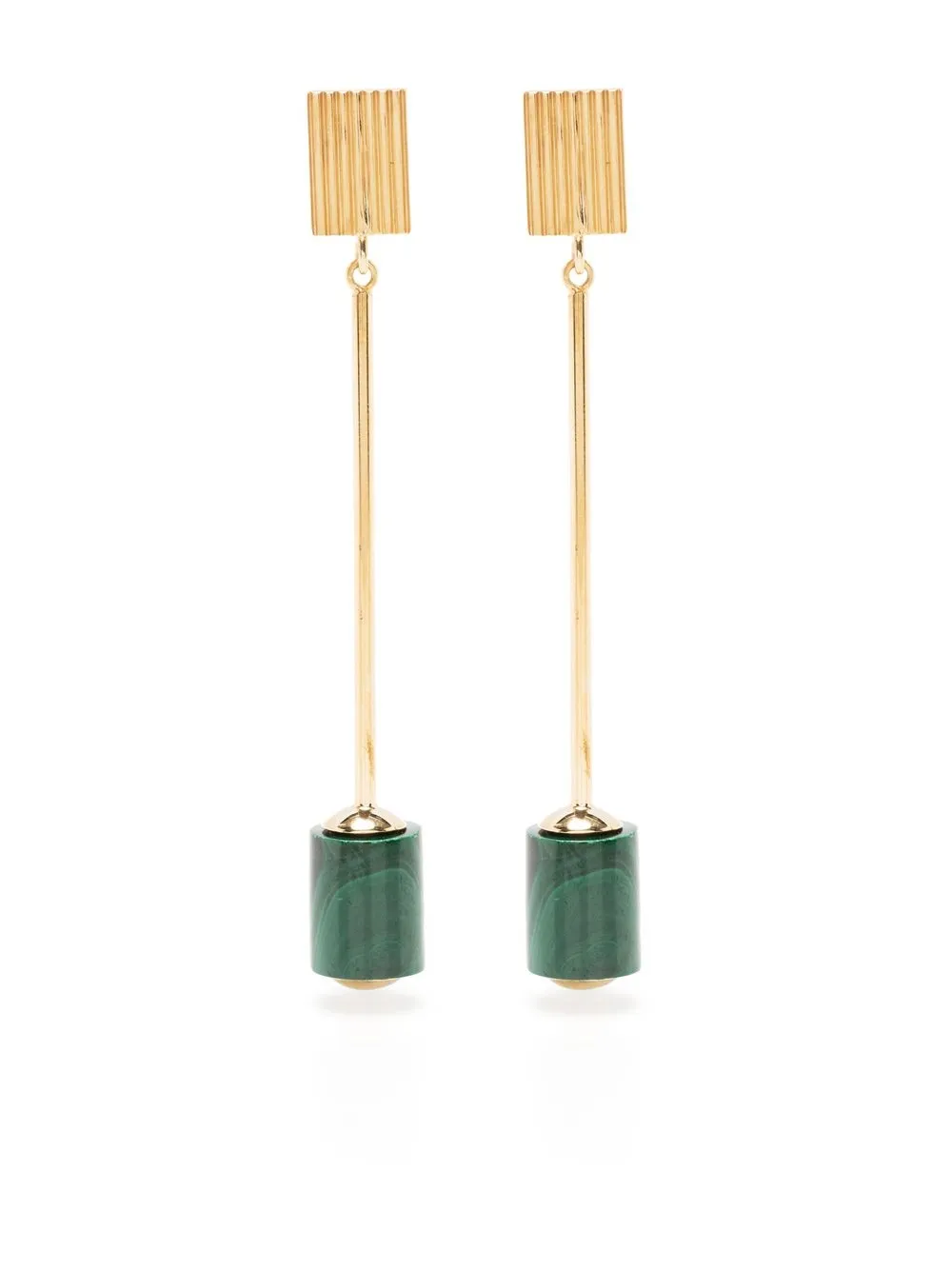 

Aliita 9kt yellow gold malachite drop earrings