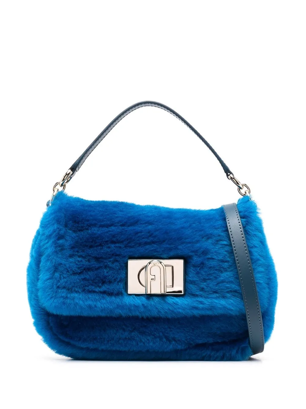 Furla 1927 系列皮毛一体迷你包 In Blue