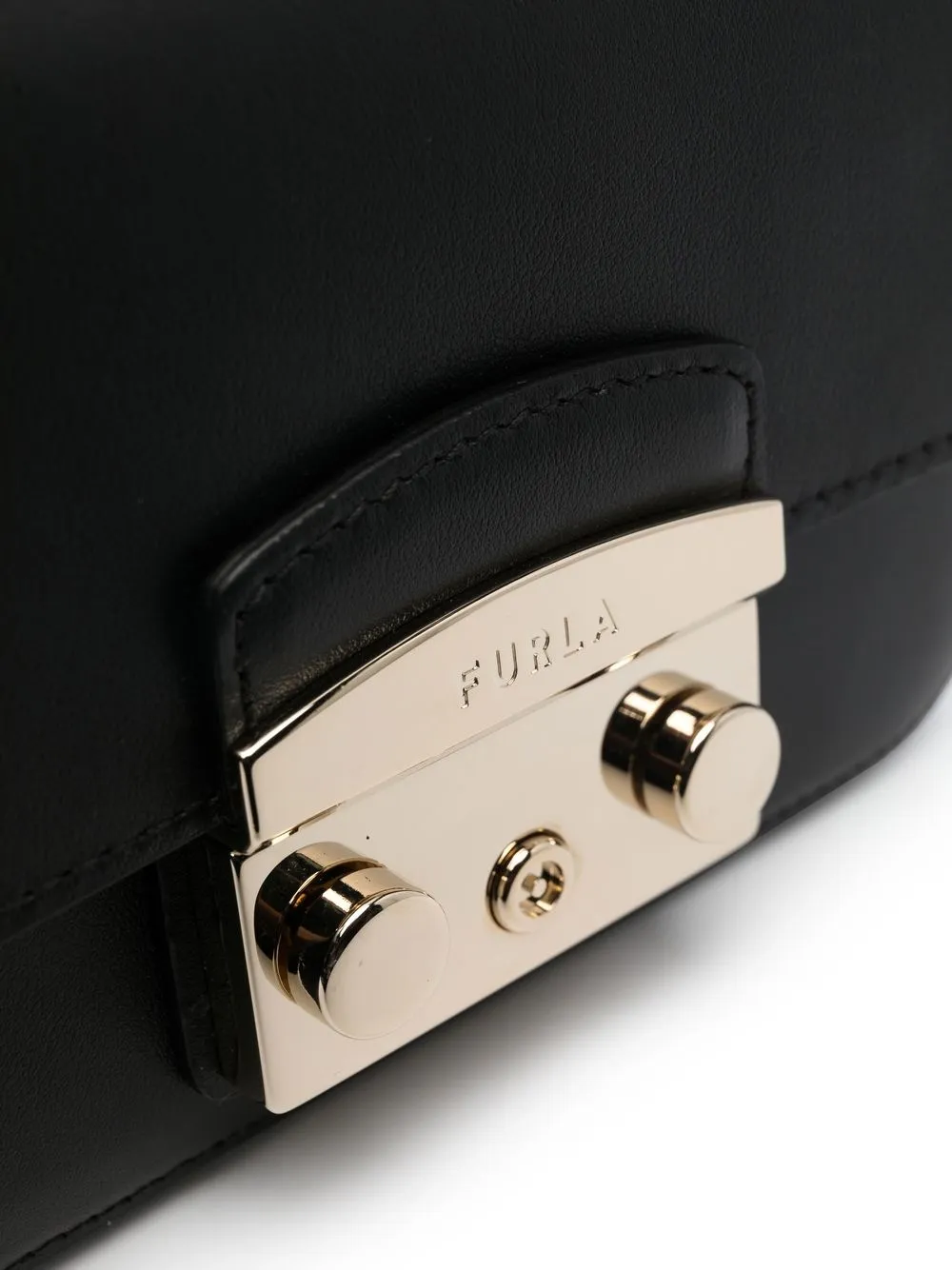 FURLA LOGO-BUCKLE LEATHER CROSSBODY BAG