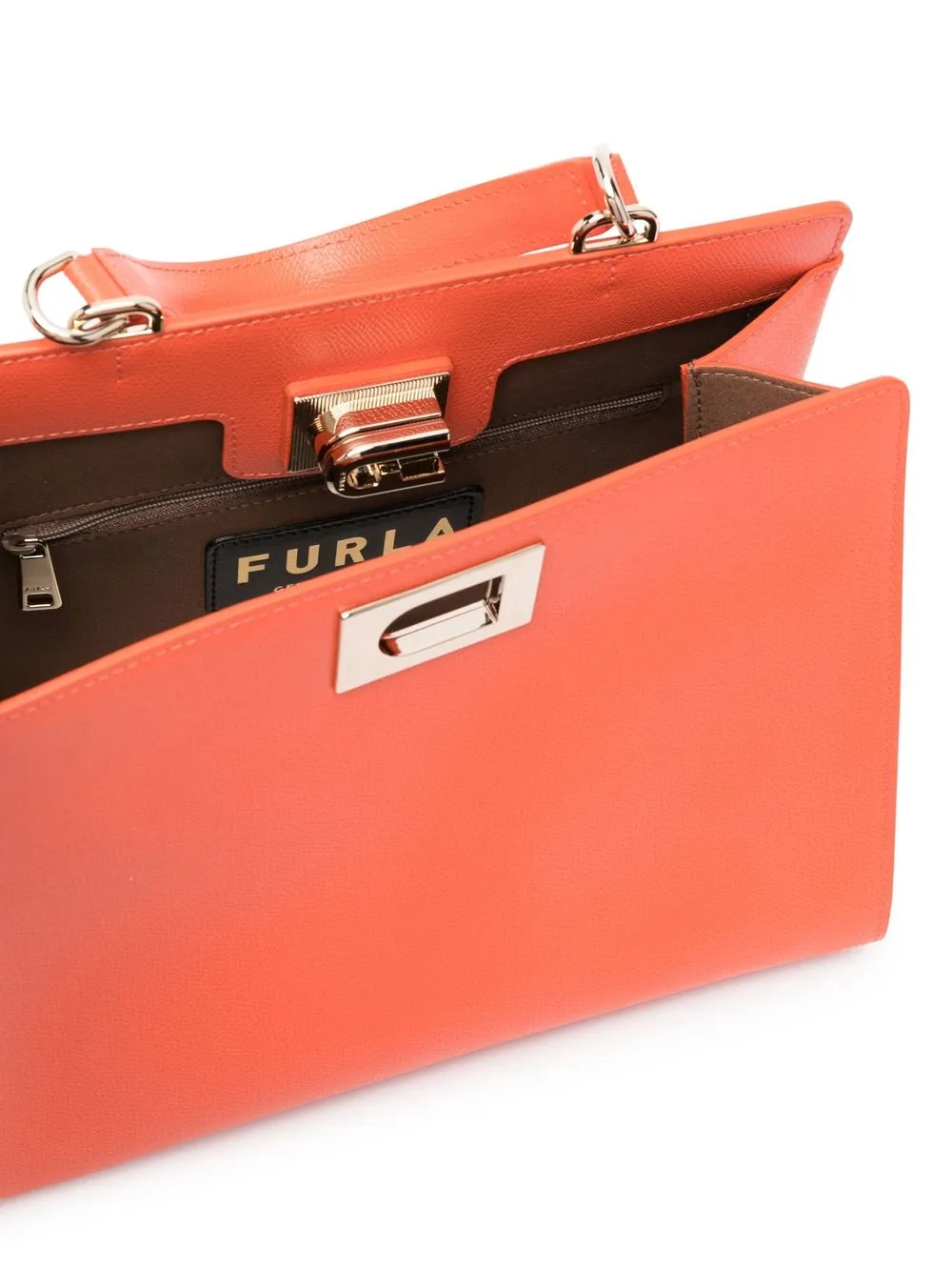FURLA LOGO-BUCKLE LEATHER TOTE BAG