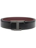 Tod's leather logo lettering belt - Black