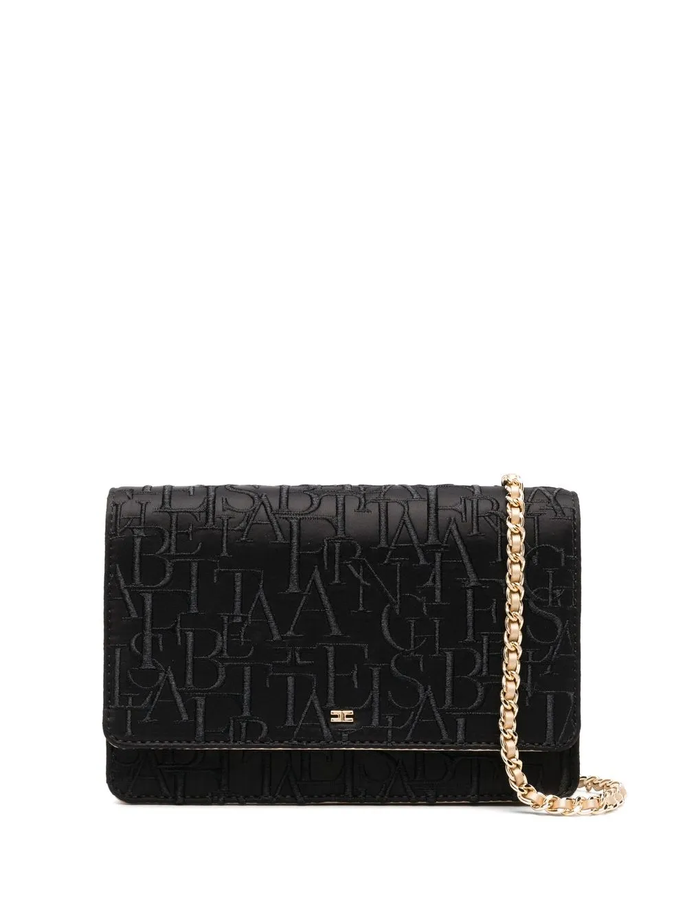 

Elisabetta Franchi monogram logo plaque clutch bag - Black