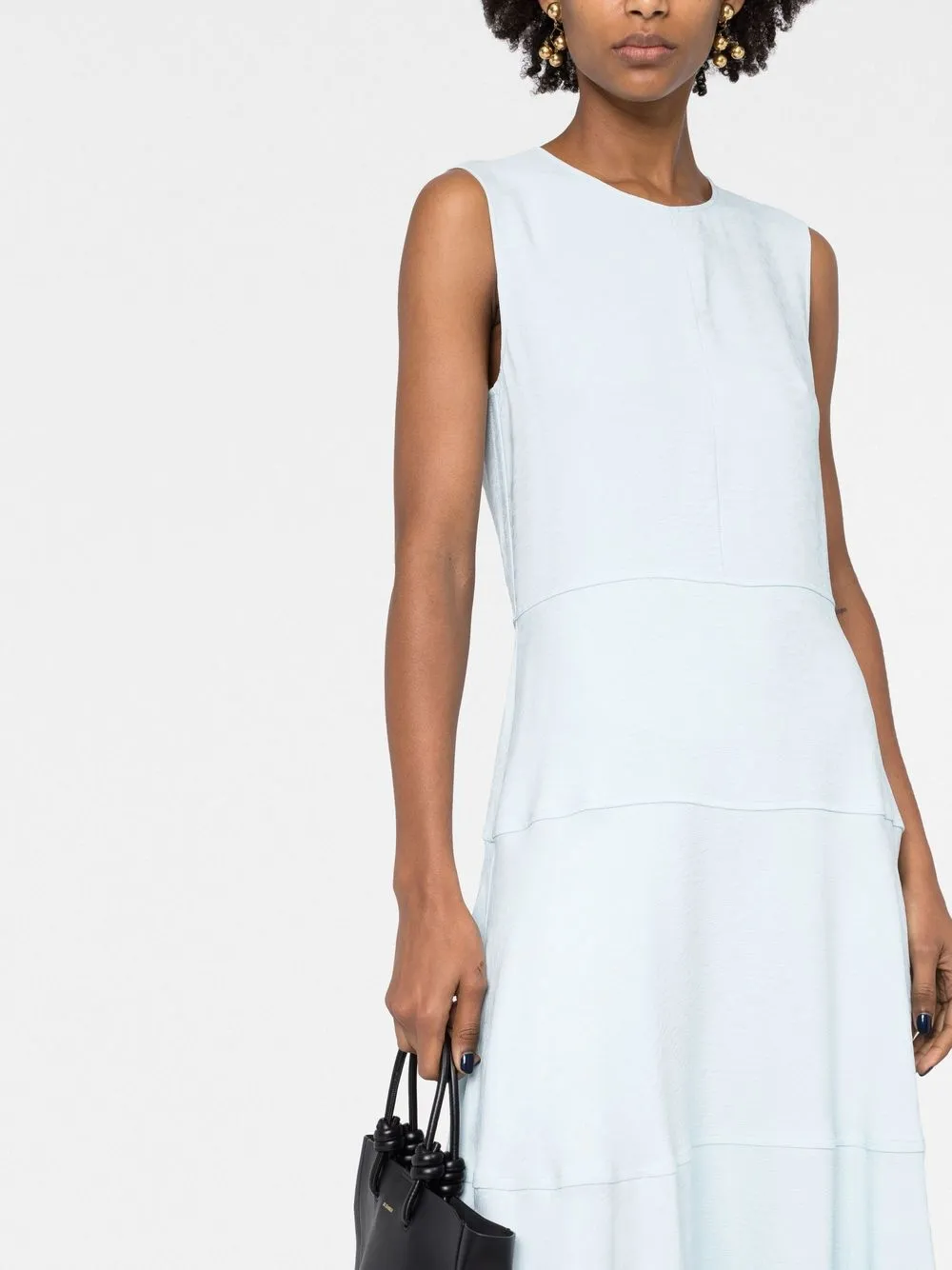 Marni Asymmetrical Midi Dress In Blue