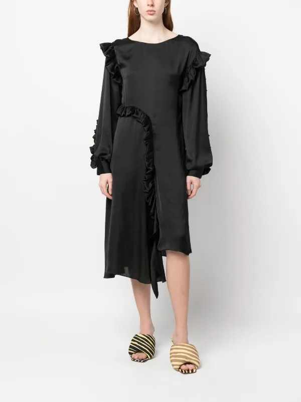 brown floral dress long sleeve Bertha Boho Floral Maxi Dress Long Sleeves V-Neck Tiered main image 1
