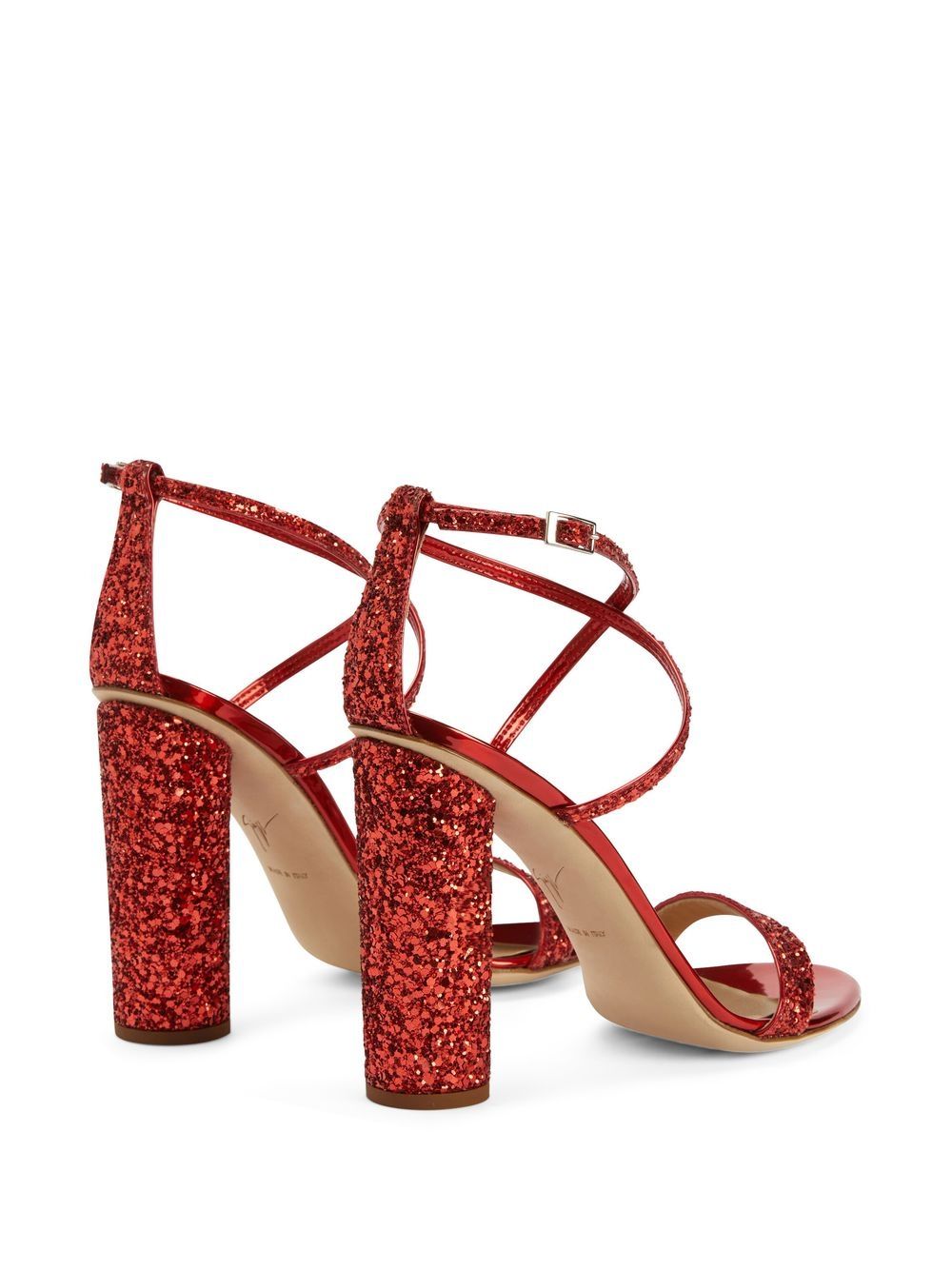 Shop Giuseppe Zanotti Tara Glitter Sandals In Rot