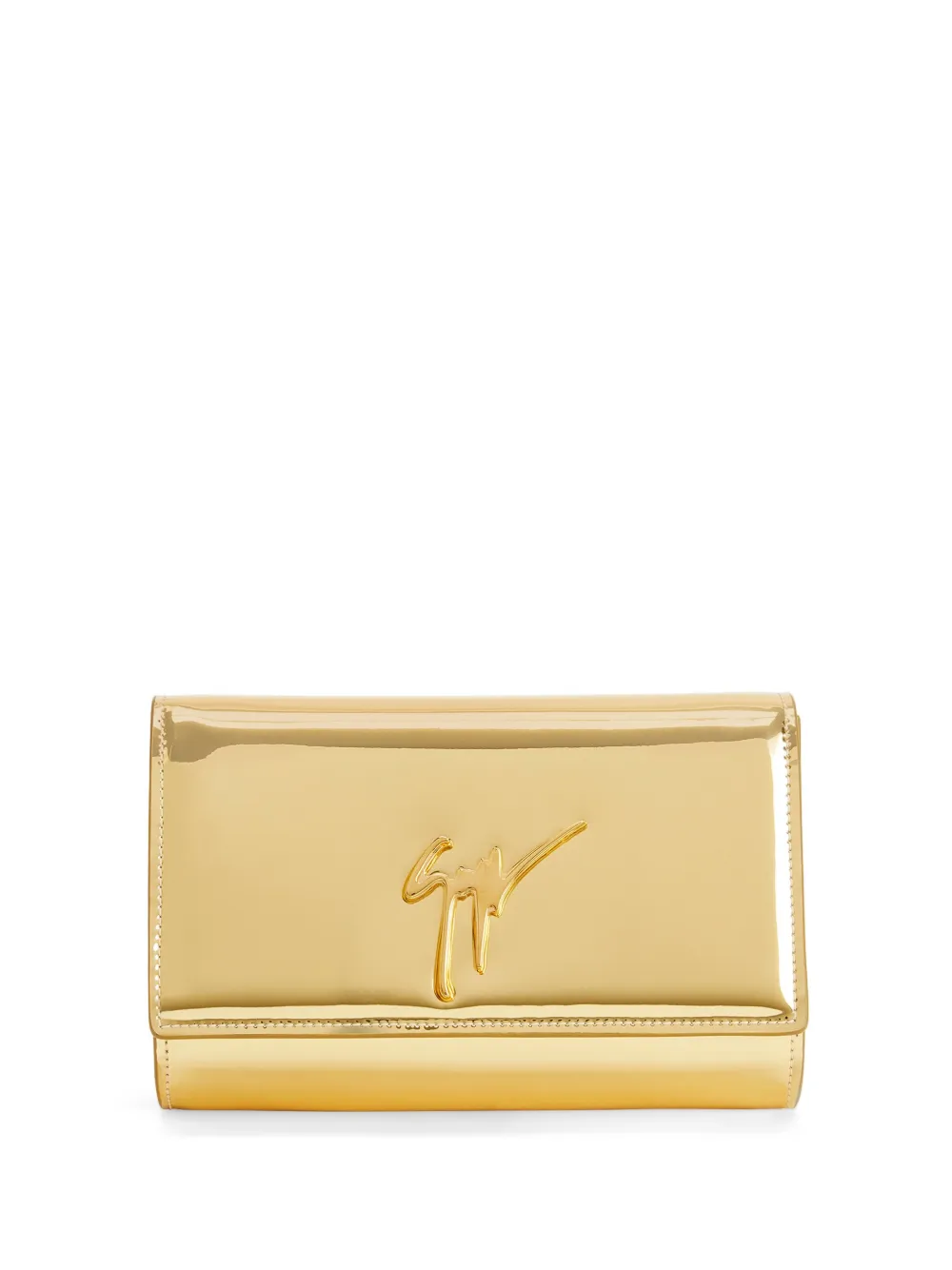 Giuseppe Zanotti Cleopatra metallic leather clutch bag - Gold