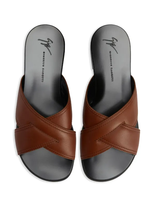 Giuseppe Zanotti Flavio crossed-leather Sandals | Brown