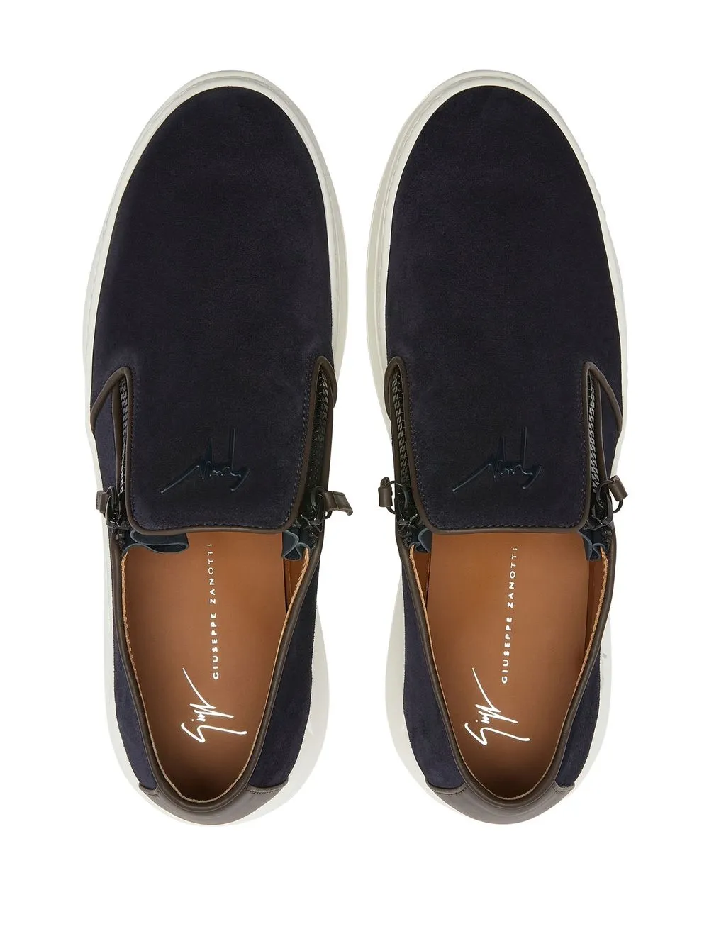 Giuseppe Zanotti Conley zip-detail slip-on sneakers Blue