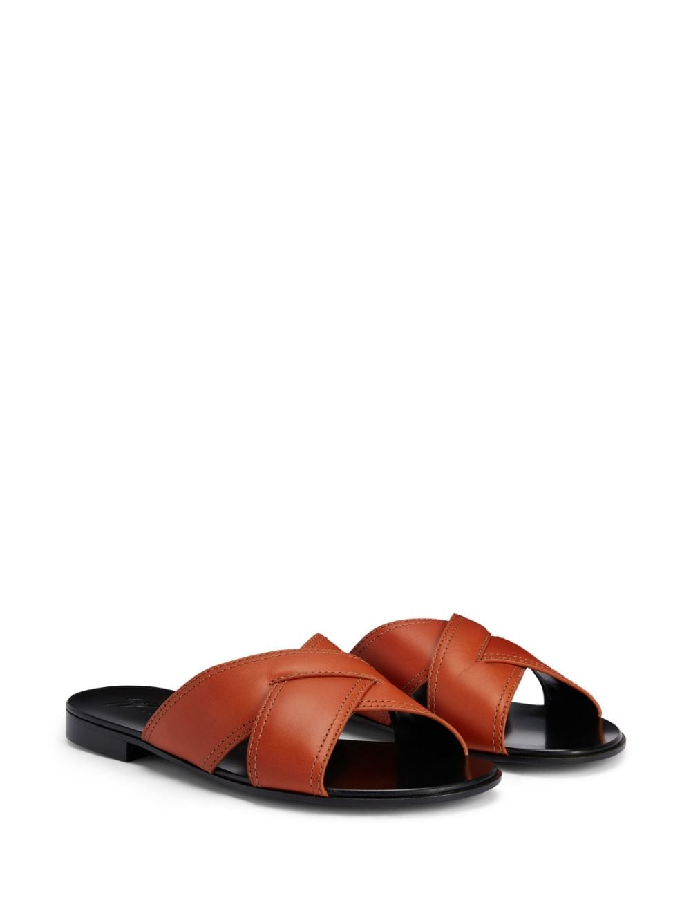 Shop Giuseppe Zanotti Flavio Crossed-leather Sandals In Orange