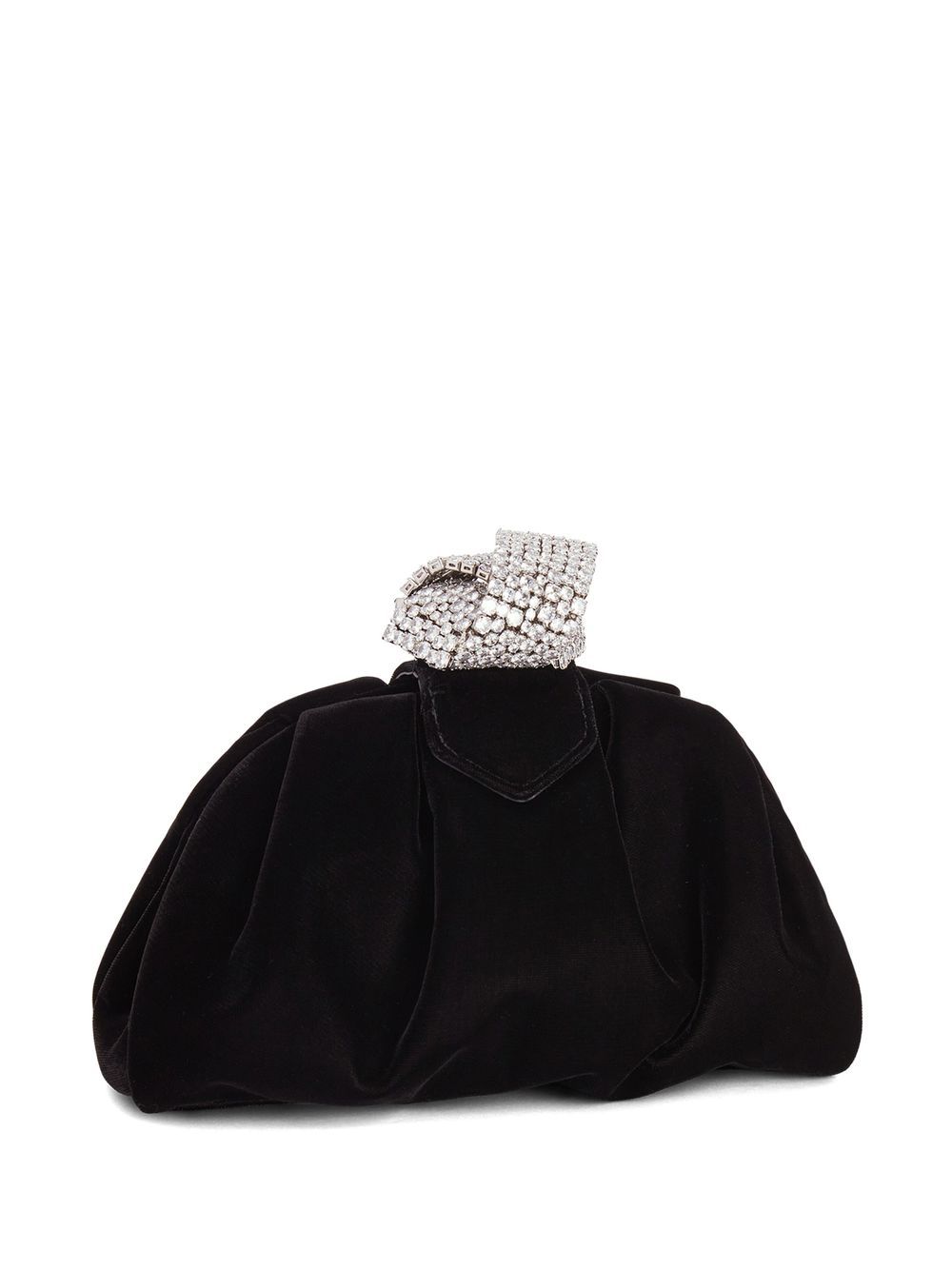 Shop Giuseppe Zanotti Tobiko Velvet Clutch Bag In Black