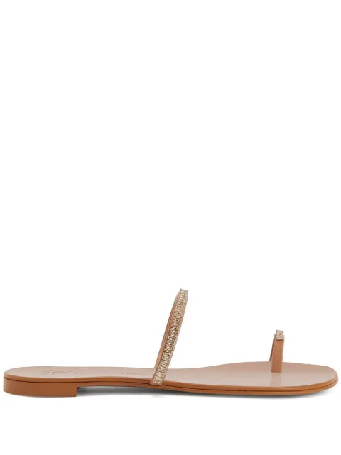 Giuseppe Zanotti Colorful crystal flip-flops