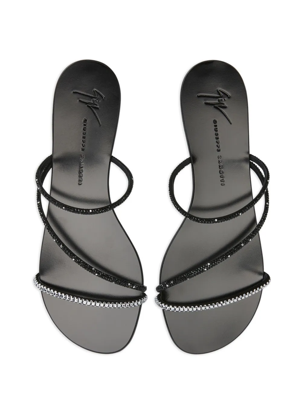 Giuseppe Zanotti Sandalen verfraaid met kristallen Zwart