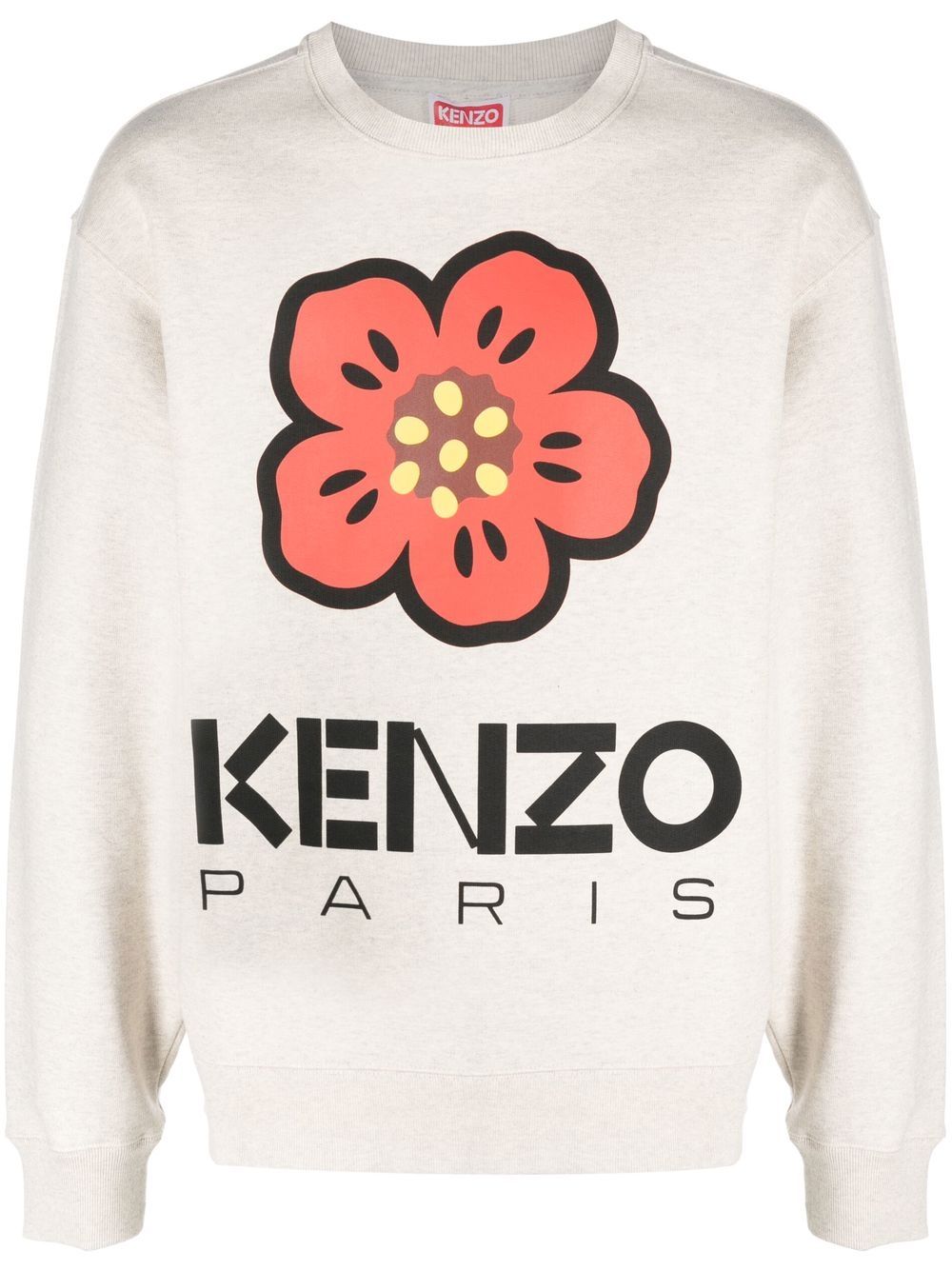 Shop Kenzo Poppy Cotton Sweatshirt In Neutrals
