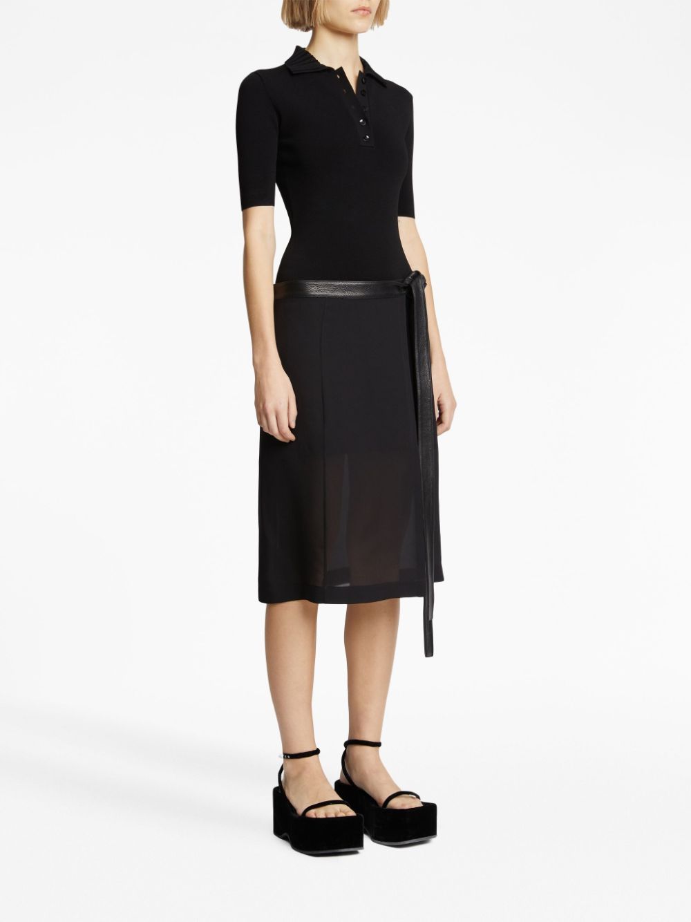Shop Proenza Schouler Layered Chiffon Wrap Skirt In Black