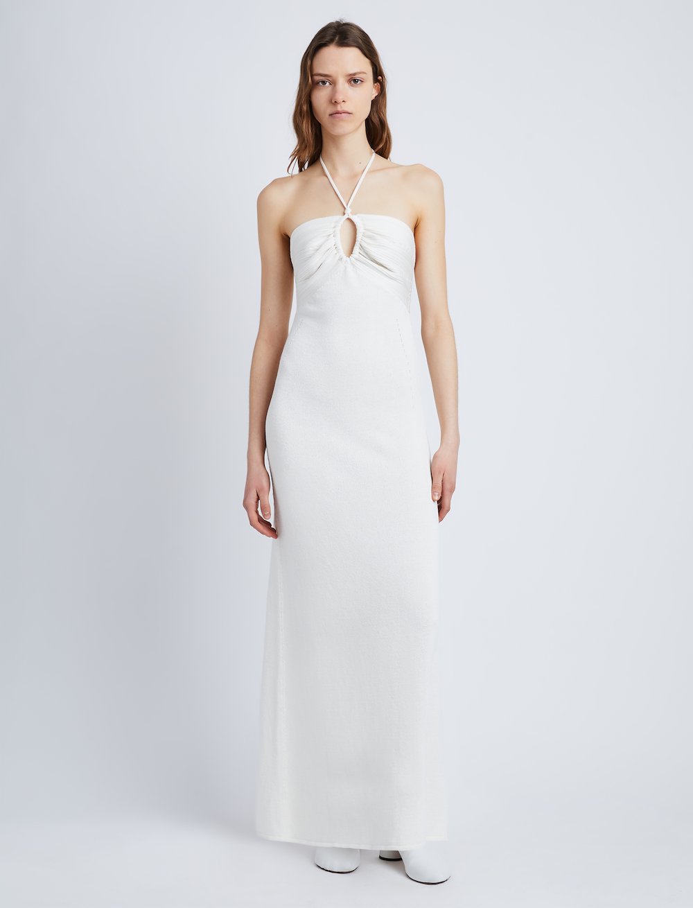 Textured Cotton Knit Halter Dress