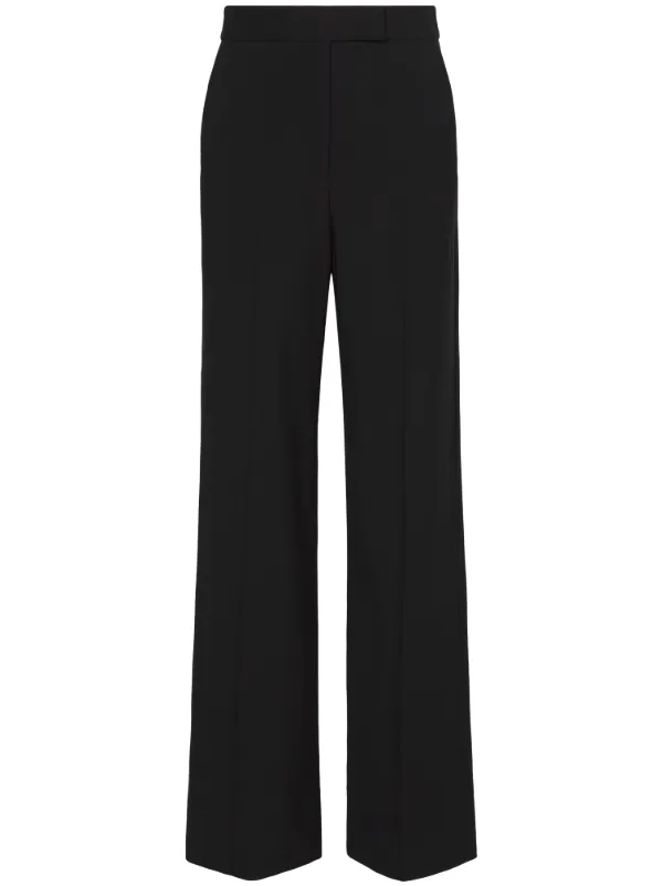 Proenza Schouler Crepe Pressed-crease Tailored Trousers in Black
