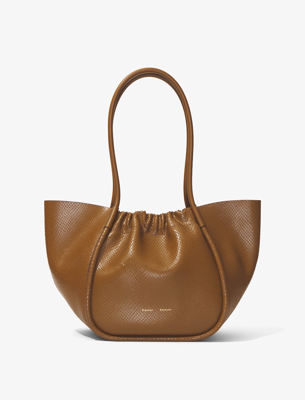 Carved Python Large Ruched Tote