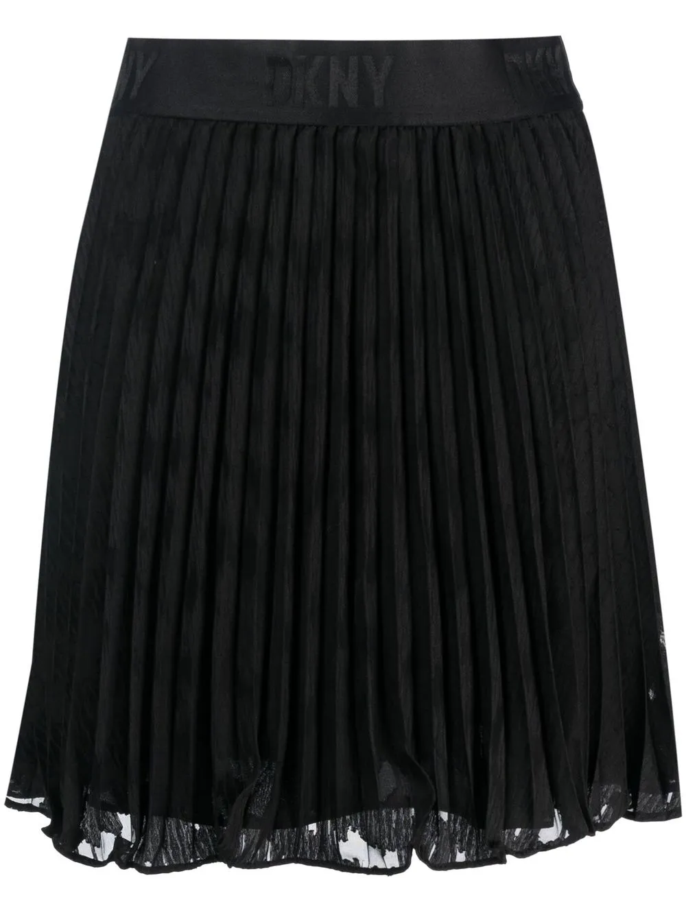 

DKNY logo-waistband pleated skirt - Black