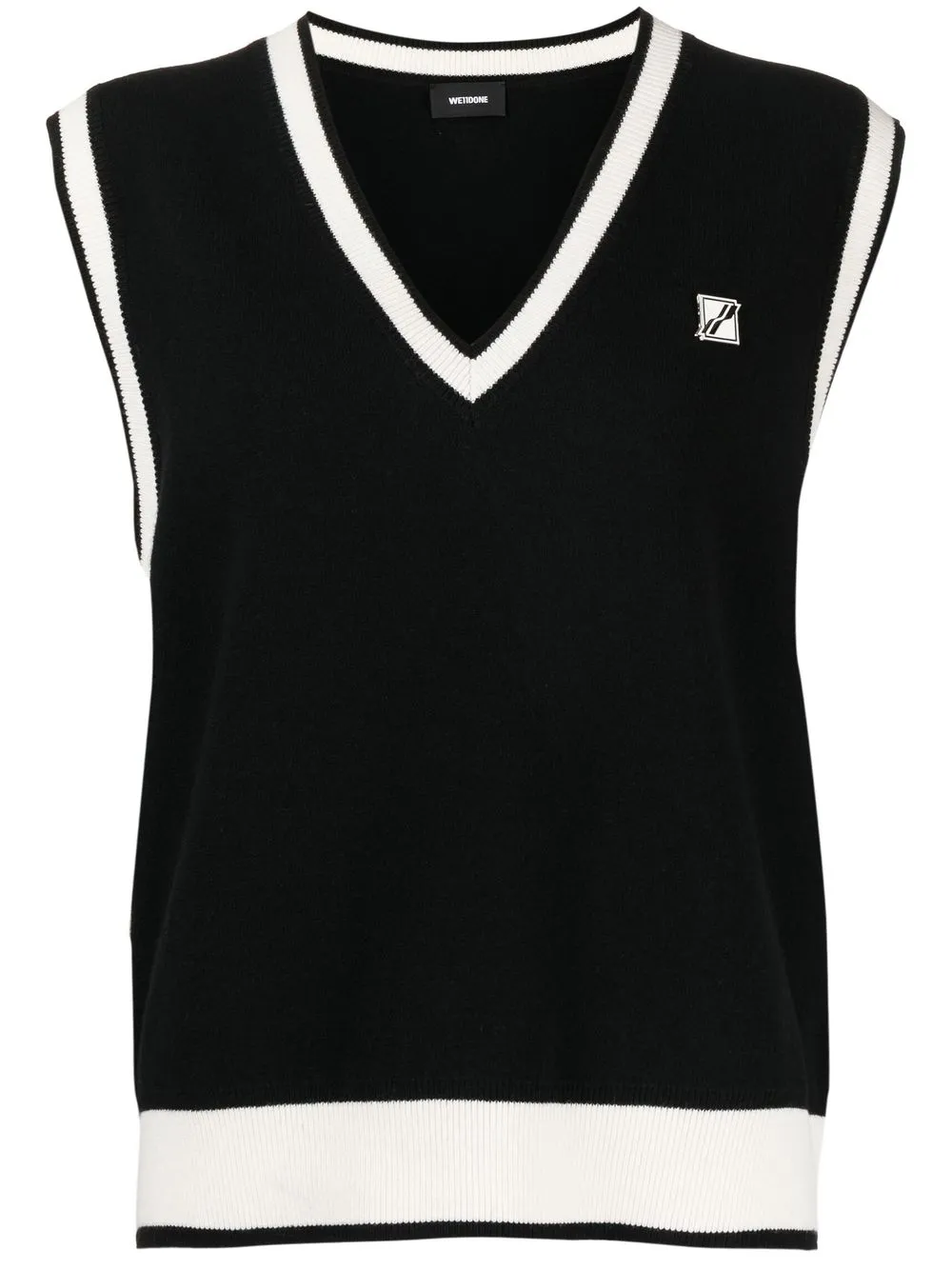 

We11done logo-patch wool-blend vest - Black